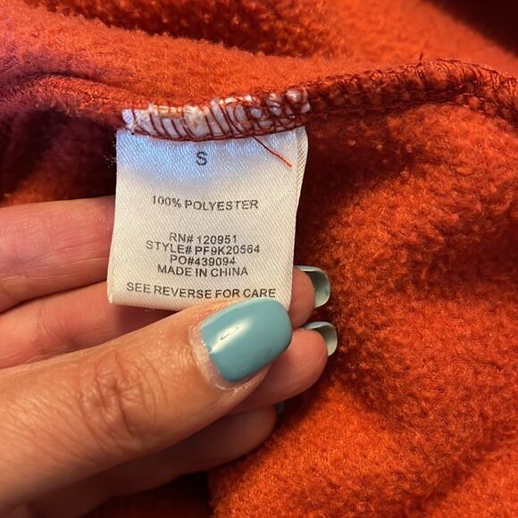 Hippie Rose 3/4 zip fleece jacket. Burnt Orange. Size Small - Picture 5 of 6